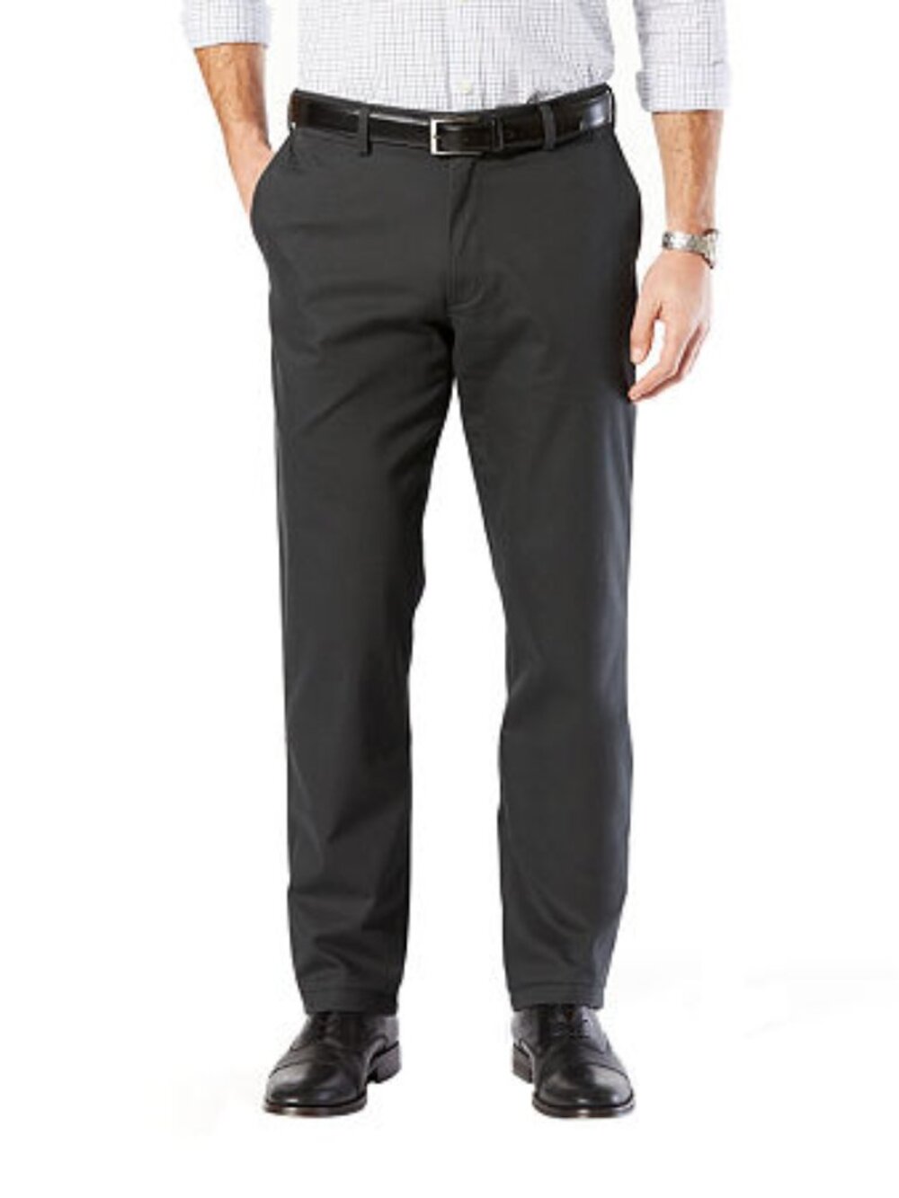 Dockers Signature Khaki Lux Cotton Stretch Mens Straight Fit Flat Front   NWT
